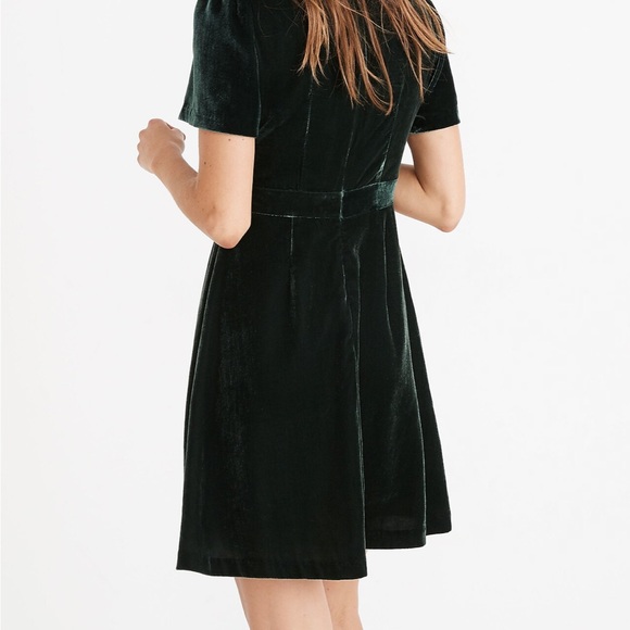 Madewell green velvet mini dress size 00 - Picture 2 of 6